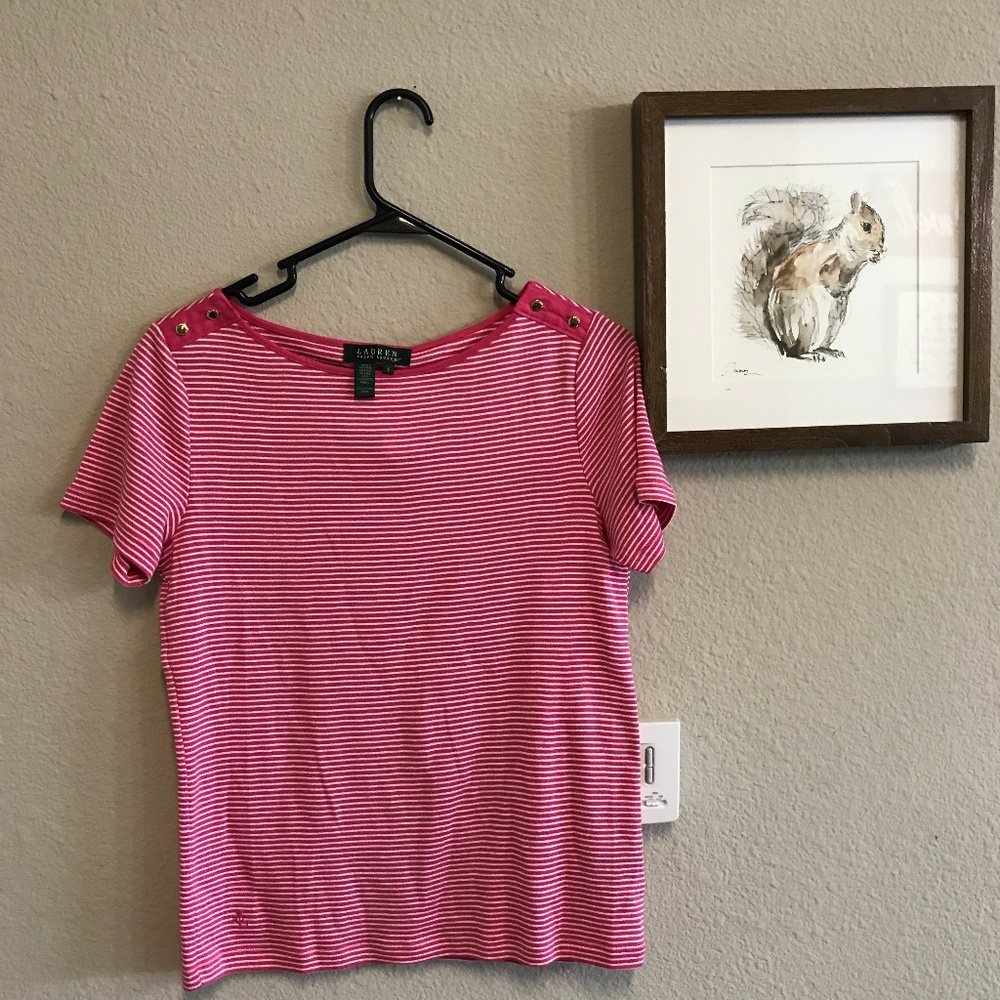 🍋SALE🍋Ralph Lauren Polo Pink Stripped Size Small